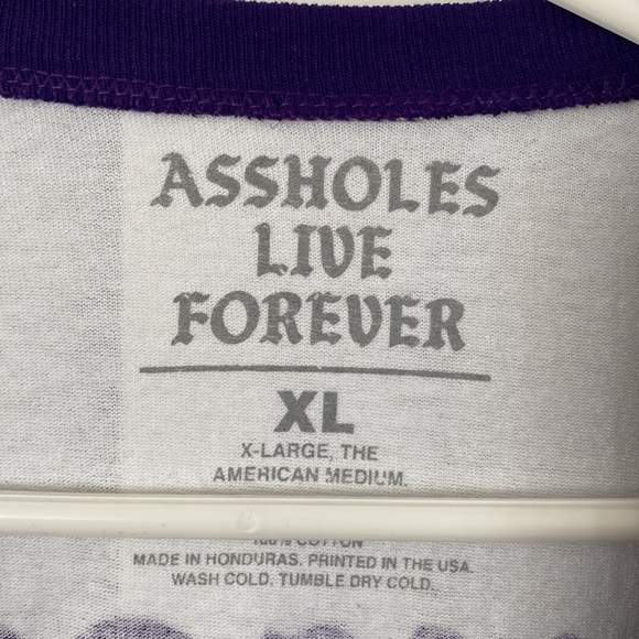 Assholes Live Forever 3/4 Length Sleeve T Shirt - Picture 3 of 5